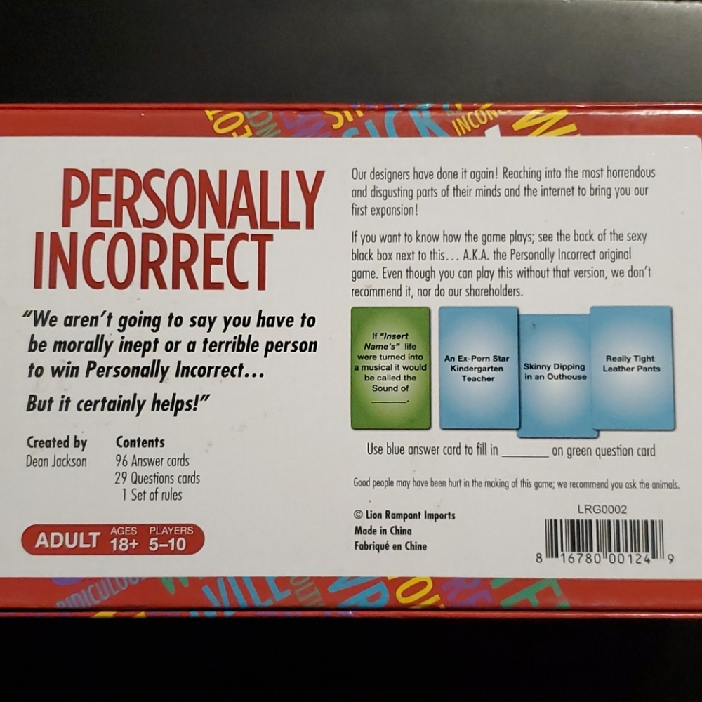 Personally Incorrect Game - Picture 2 of 2